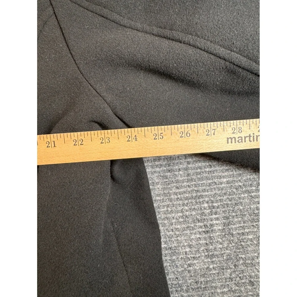Chaps Mens Black Wool Blend‎ Walking Coat Jacket L/G Button Front Zip Up